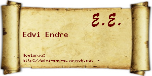 Edvi Endre névjegykártya
